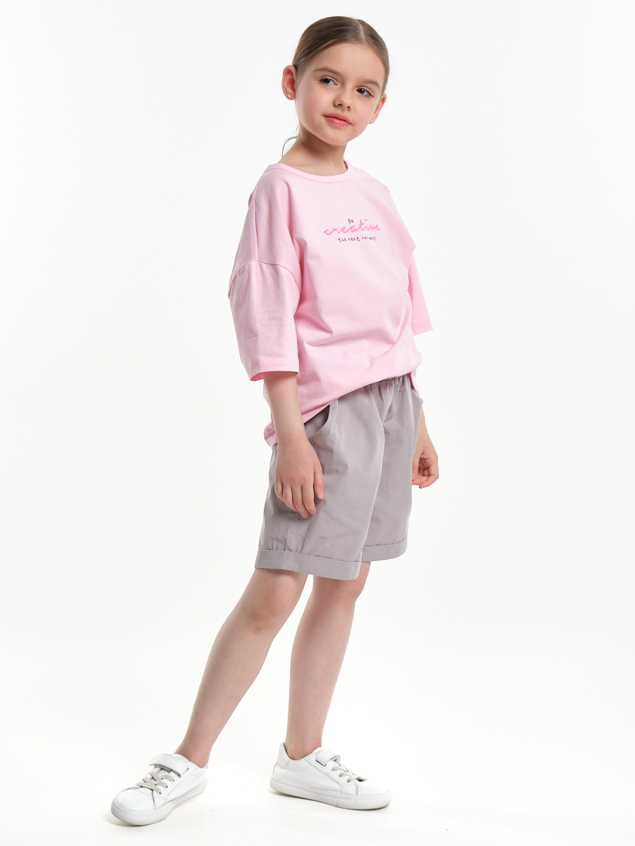 Костюм для девочки (розовый) шорты с футболкой 3-11 лет