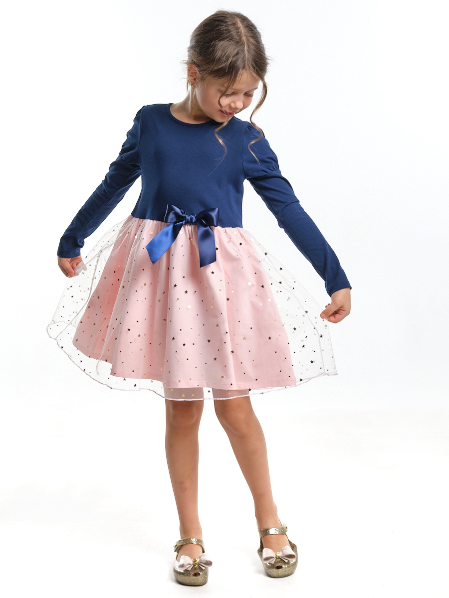 Нарядное платье (сине-розовый) для девочки 3-7